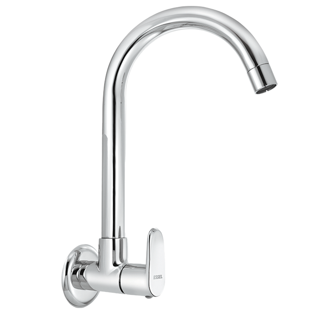 118254 Sink cock - wall mounted with  full motion spout and aerator