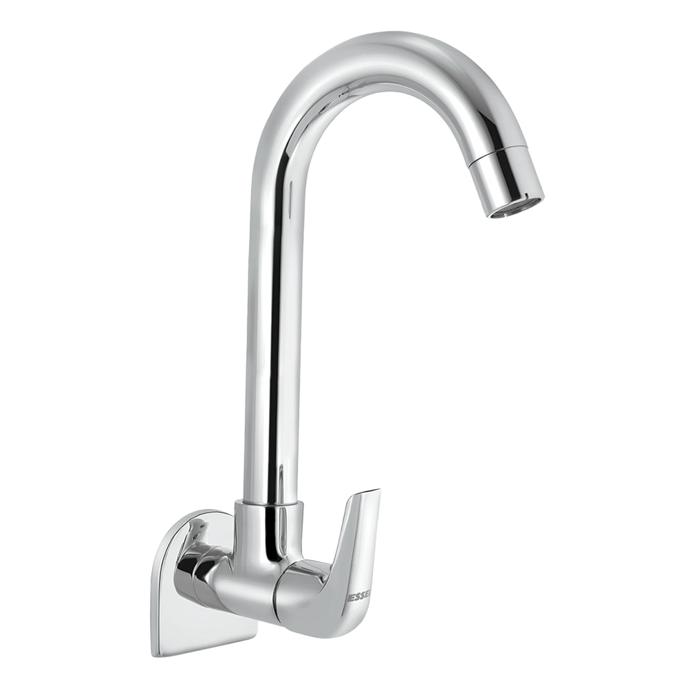 120254 - Sink cock wall mounted with full motion extended spout and wall flange
