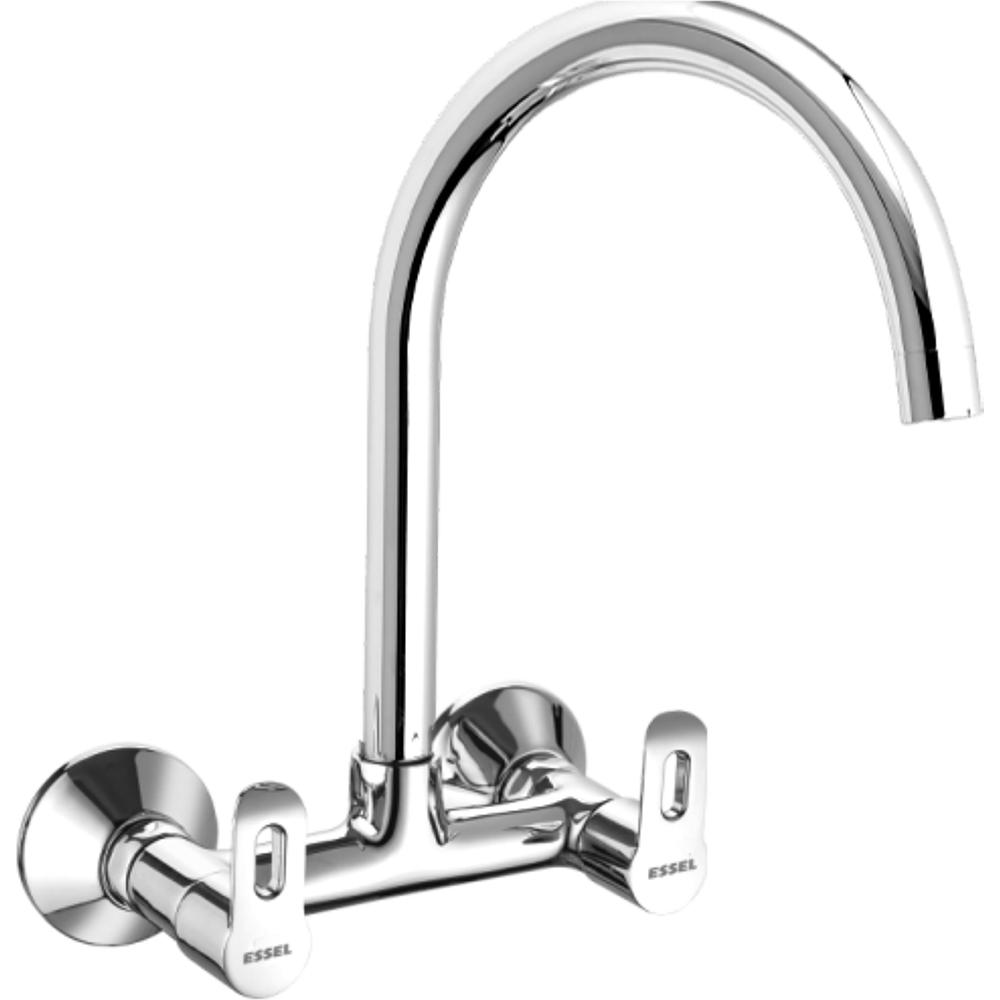 122269 Sink mixer - wall mounted with  full motion 355mm extended  spout and aerator