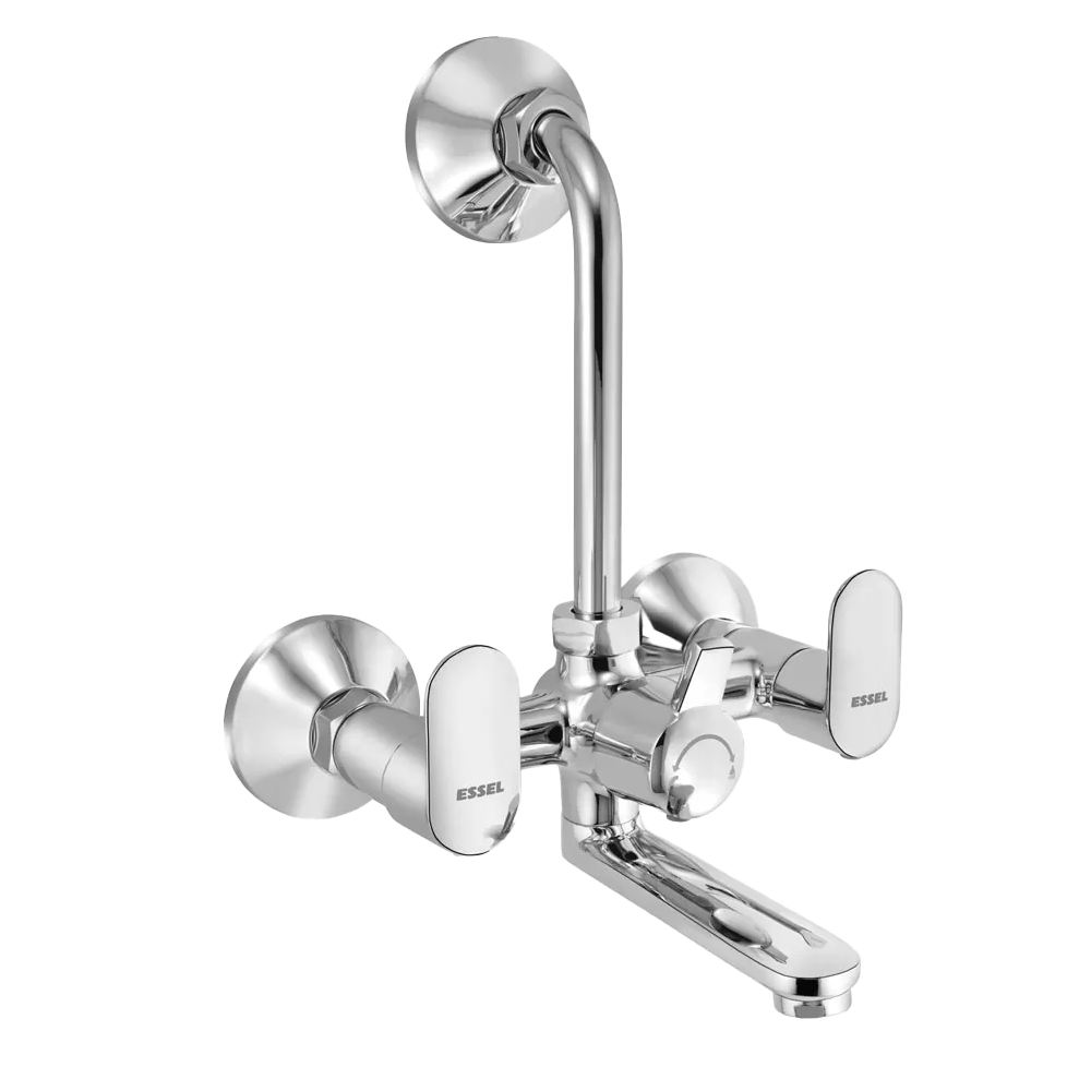 123065 - Wall mixer with inbuilt provision  for OH shower with 115 mm bend  pipe