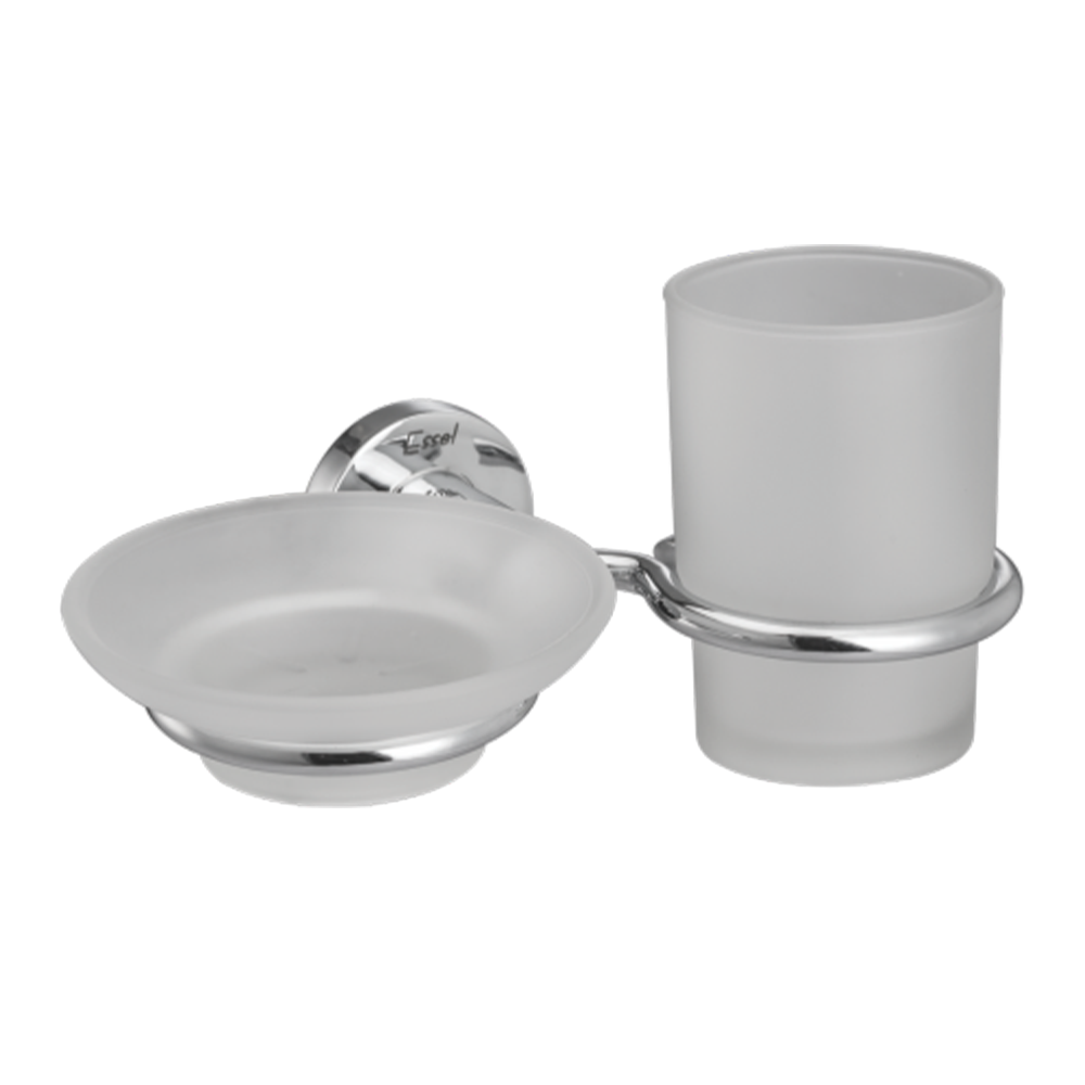 124029 - Soap dish cum brass tumbler holder