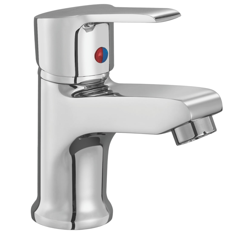 129001 - Single lever basin mixer  without popup waste with  440mm braided hoses