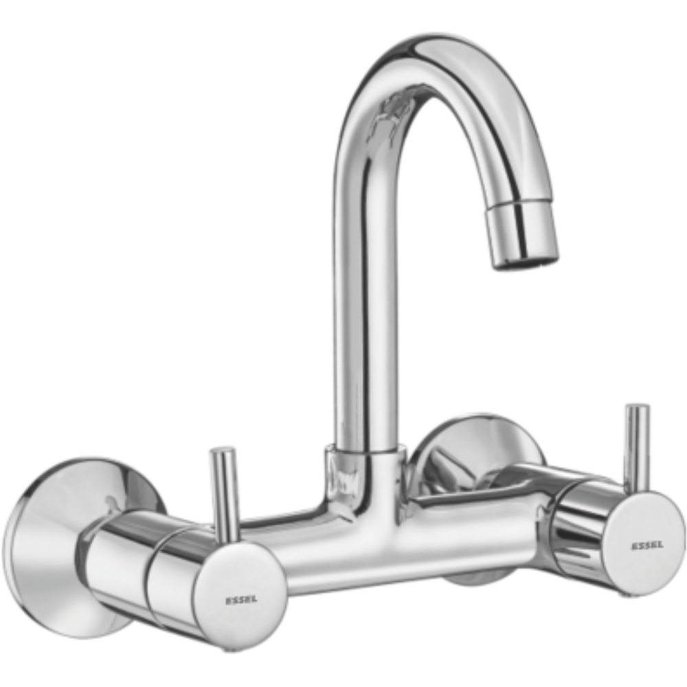 131069 - Sink mixer with full motion  spout with connecting legs  and wall flange