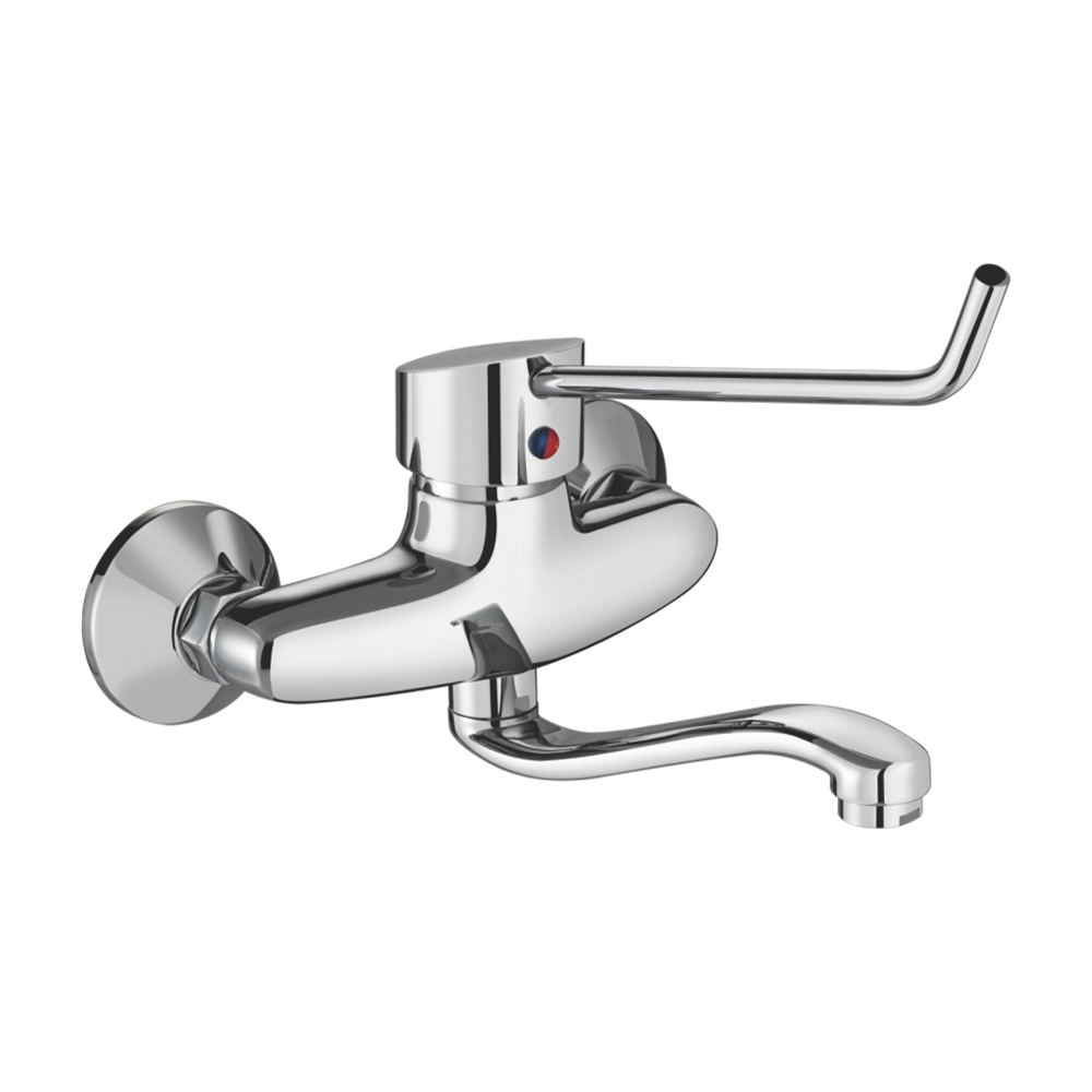 181007 - Single lever sink mixer with surgical purpose elbow action