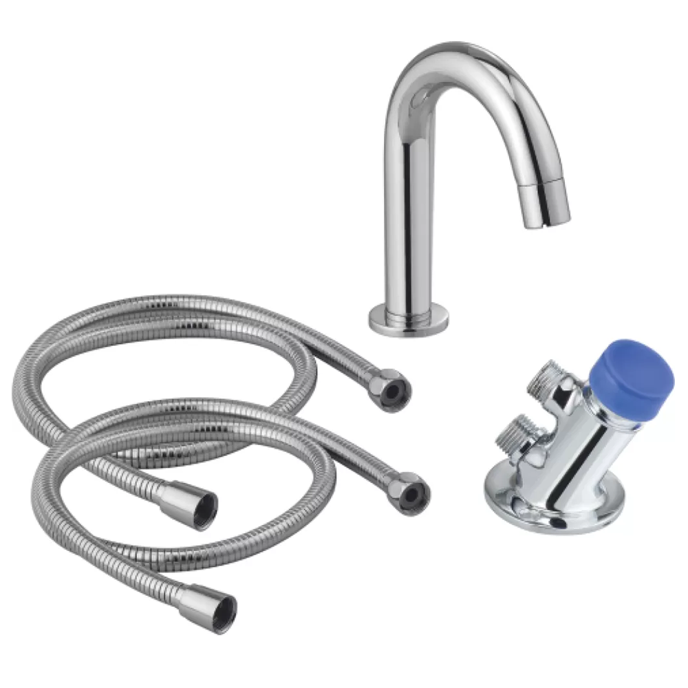 182023 - Foot operative valve with spout two connecting pipes