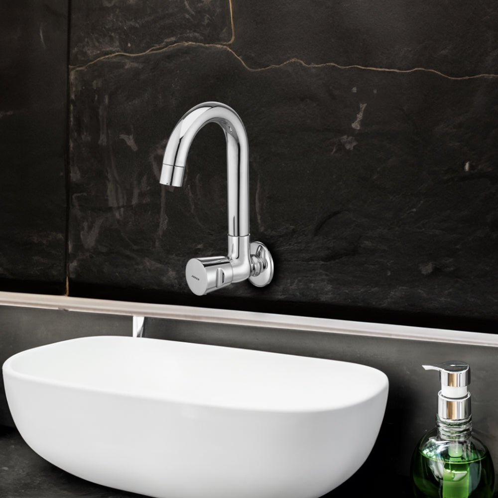 110054 Sink cock - wall mounted with  full motion spout and aerator